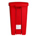 McKesson Waste Can with Step-On Pedal, Plastic, Red, 15.16 x 14.76 x 26.57 Inch