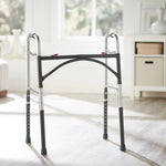 McKesson Steel Bariatric Folding Walker, 32.5 – 39 Inch Height