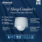 Attends® Sleep Comfort Premium Overnight Underwear, Large, 44 – 58 Inches