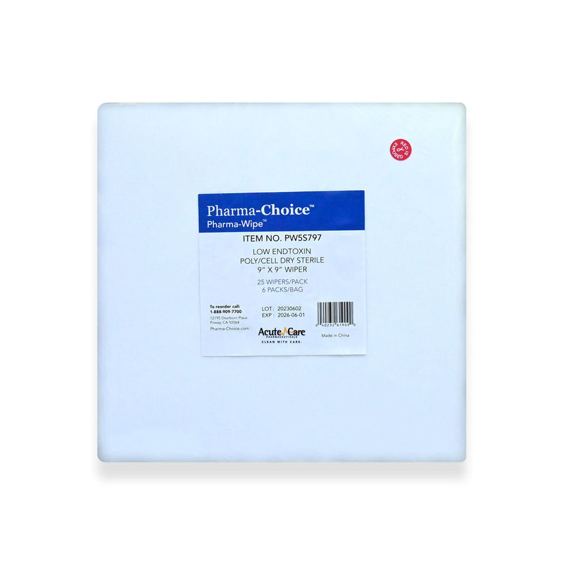 Cleanroom Wipe Pharma-Wipe™ 25 Count Bag 9 X 9 inch Sterile Disposable