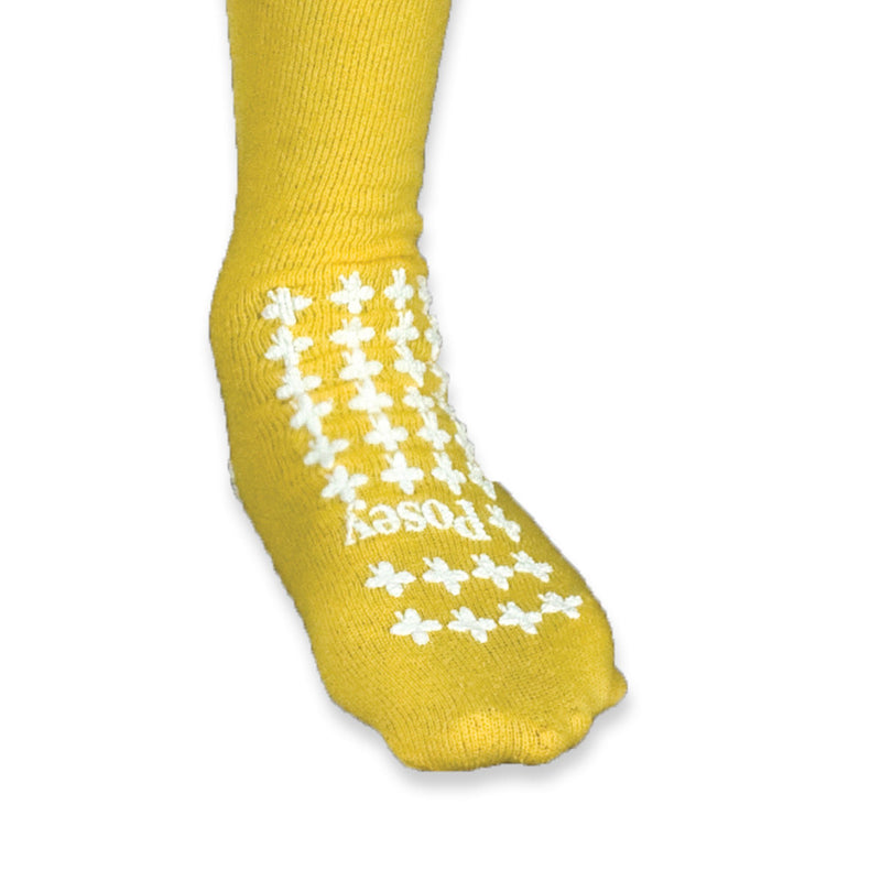 Posey® Double Tread Fall Prevention Socks, Large, Yellow