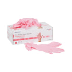 Exam Glove McKesson Pink Nitrile® Medium NonSterile Nitrile Standard Cuff Length Textured Fingertips Pink Not Rated