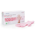 Exam Glove McKesson Pink Nitrile® Medium NonSterile Nitrile Standard Cuff Length Textured Fingertips Pink Not Rated