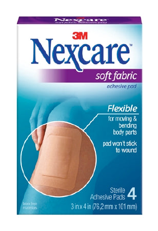 Adhesive Strip Nexcare™ 3 X 4 Inch Fabric Rectangle Tan Sterile