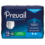 Male Adult Absorbent Underwear Prevail® Men's Daily Underwear Pull On with Tear Away Seams 2X-Large Disposable Heavy Absorbency