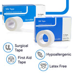 Waterproof Medical Tape Silk Tape White 1 Inch X 10 Yard Silk-Like Cloth NonSterile