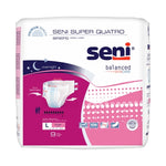 Unisex Adult Incontinence Brief Seni® Super Quatro Medium Disposable Heavy Absorbency