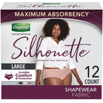 Female Adult Absorbent Underwear Depend® Silhouette® Pull On with Tear Away Seams Large Disposable Heavy Absorbency
