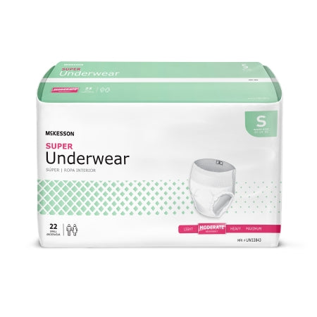 Unisex Adult Absorbent Underwear McKesson Pull On with Tear Away Seams Medium Disposable Moderate Absorbency
