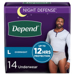 Depend® Night Defense® Absorbent Underwear for Men, Large