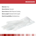 McKesson Vinyl Exam Glove, Extra Small, Clear