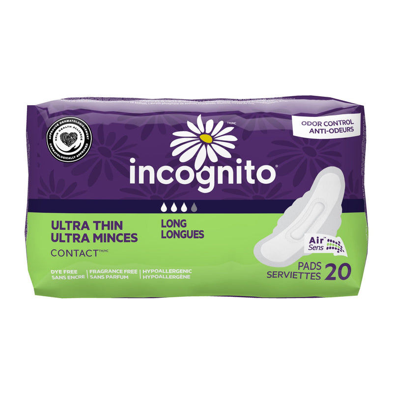 Feminine Pad Incognito® Ultra Thin Super with Winghs Heavy Absorbency