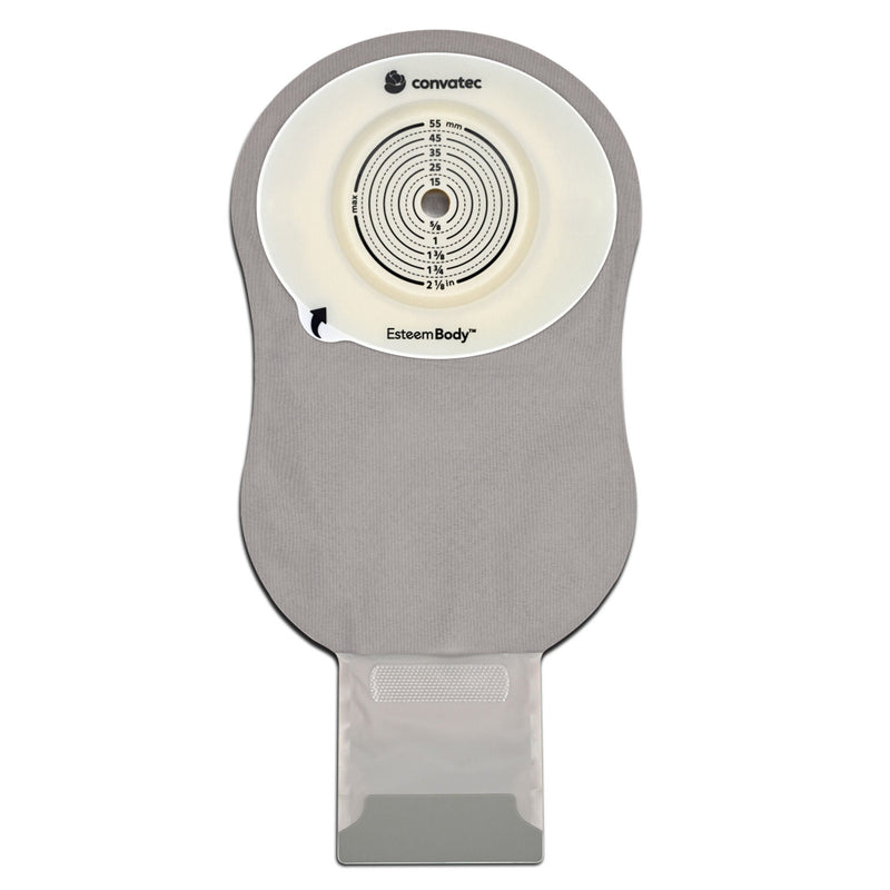Ostomy Pouch Esteem Body™ Durahesive Extended Wear One-Piece System 11 Inch Length Convex, Trim To Fit Transparent 10 to 45 mm Stoma Drainable