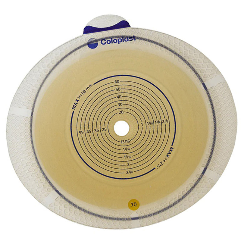 SenSura® Flex Xpro Flat Ostomy Barrier, Trim to Fit 10 – 68 mm, Yellow