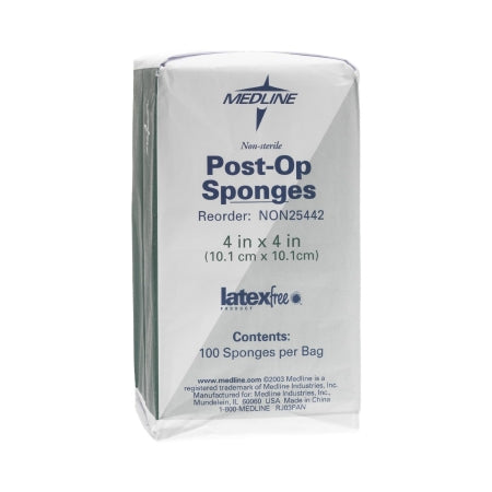 Nonwoven Sponge 4 X 4 Inch 100 per Pack NonSterile Square