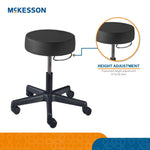 McKesson Round Pneumatic Exam Stool, Black, without Backrest
