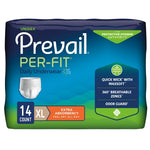 Unisex Adult Absorbent Underwear Prevail® Per-Fit® Pull On with Tear Away Seams 2X-Large Disposable Heavy Absorbency