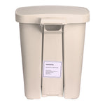 McKesson Waste Can with Step-On Pedal, Plastic, Beige, 15.16 x 14.37 x 18.9 Inch