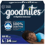 Goodnites® Heavy Absorbency Nighttime Underwear, Large for Boys 68 – 95 lbs.