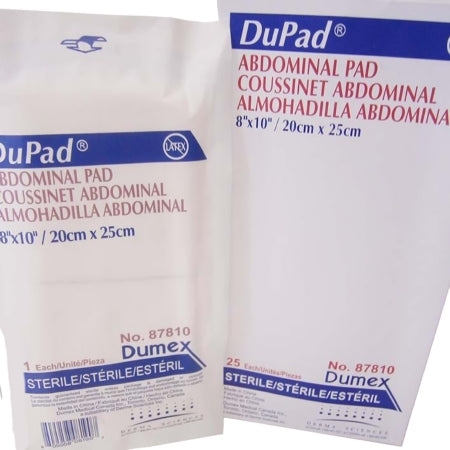 Abdominal Pad DuPad® 8 X 10 Inch 1 per Pack Sterile 1-Ply Rectangle