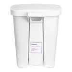McKesson Waste Can with Step-On Pedal, Plastic, White, 14.37 x 15.16 x 18.9 Inch