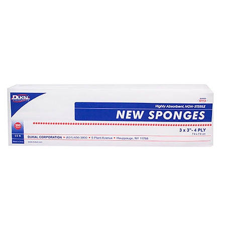 Nonwoven Sponge Dukal™ 3 X 3 Inch 200 per Pack NonSterile 4-Ply Square