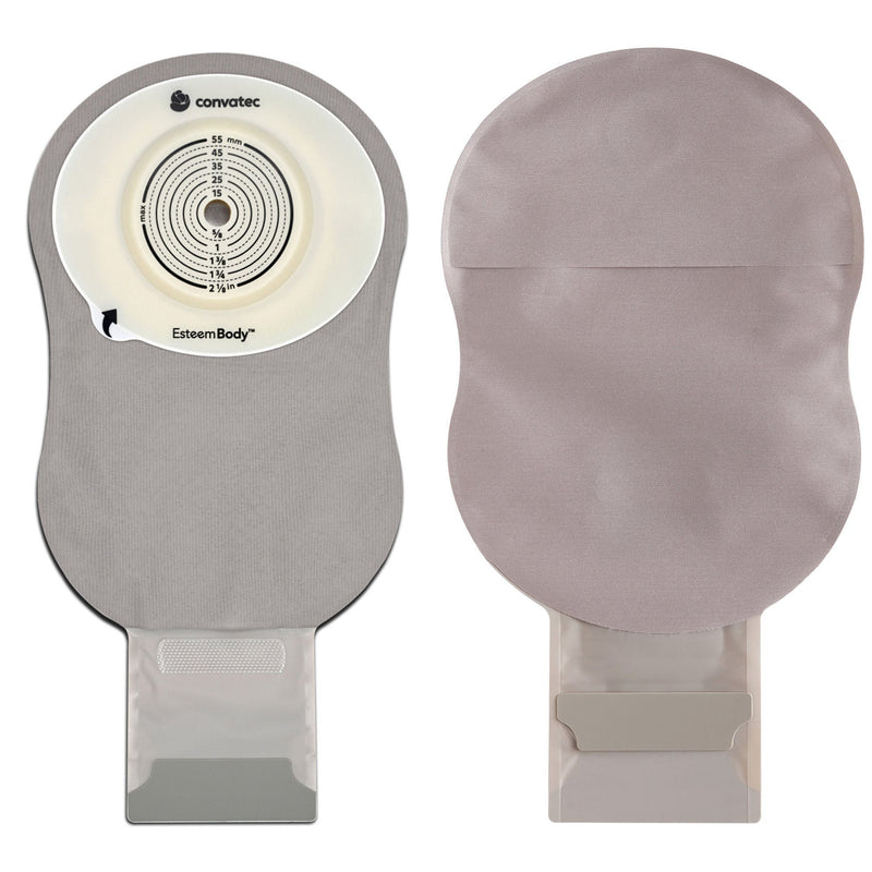Ostomy Pouch Esteem Body™ Durahesive Extended Wear One-Piece System 11 Inch Length Deep Convex, Pre-Cut Transparent 10 to 35 mm Stoma Drainable