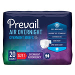Prevail Air™ Overnight Briefs Overnight Absorbency, Size 1