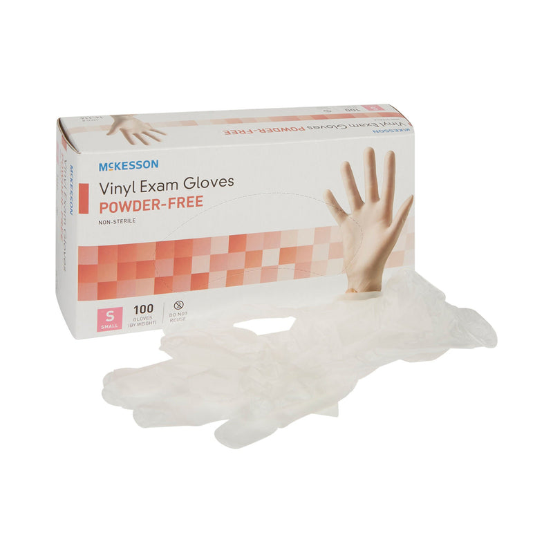 McKesson Vinyl Exam Glove, Small, Clear