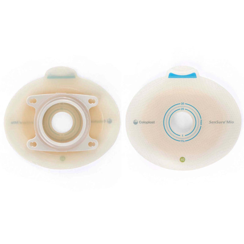SenSura® Mio Click Ostomy Barrier, 22 mm Stoma Opening, Green Color Match