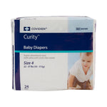Curity Unisex Baby Diapers, Heavy Absorbency, Size 4, Large