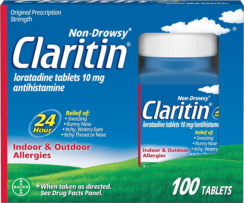 Claritin 24 Hour Allergy Medicine, Non-Drowsy Prescription Strength 100 Count