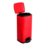 McKesson Red Square Step-On Trash Can, 8 gallon
