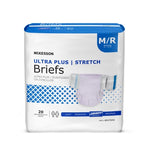 Unisex Adult Incontinence Brief McKesson Ultra Plus Stretch Large / X-Large Disposable Heavy Absorbency
