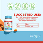 Dietary Supplement Mary Ruth's® Kids Multivitamin Vitamin A / C / D / E 390 mcg - 10 mg - 3 mcg - 4 mg Strength Gummie 60 Per Bottle Fruit Flavor