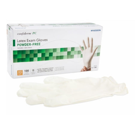 Exam Glove McKesson Confiderm® Large NonSterile Latex Standard Cuff Length Fully Textured Ivory Not Rated