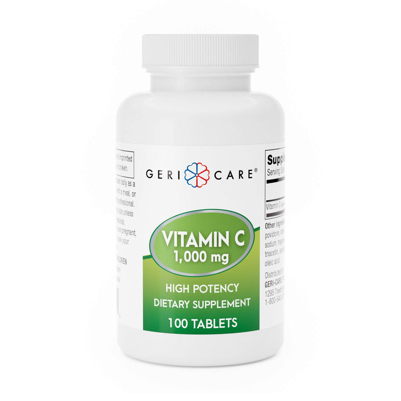 Vitamin C Supplement Geri-Care® Ascorbic Acid 1,000 mg Strength Tablet 100 Per Bottle