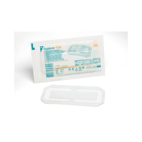 Transparent Film Dressing with Pad 3M™ Tegaderm™ 3-1/2 X 8 Inch Frame Style Delivery Rectangle Sterile