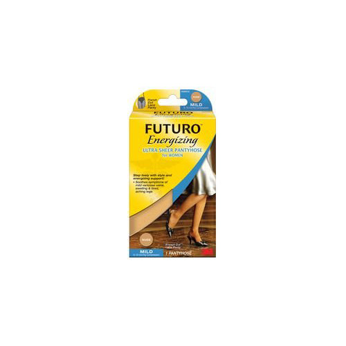 Compression Pantyhose 3M™ Futuro™ Energizing Waist High Medium Nude Closed Toe