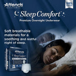 Attends® Sleep Comfort Premium Overnight Underwear, Extra Large, 58 – 68 Inches