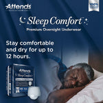 Attends® Sleep Comfort Premium Overnight Underwear, 2X-Large, 68 – 80 Inches