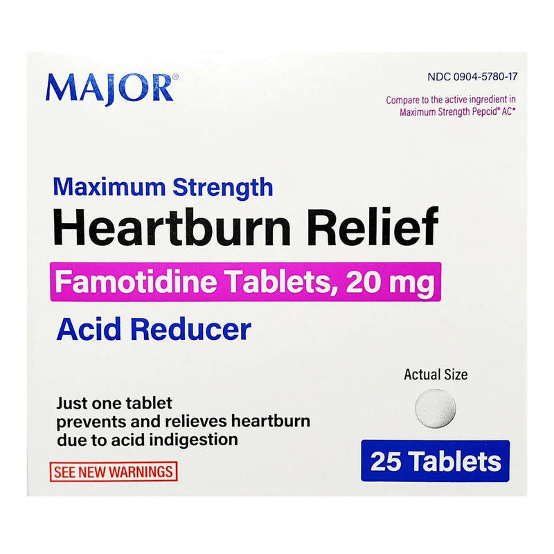 Antacid Major® 20 mg Strength Tablet 25 per Box