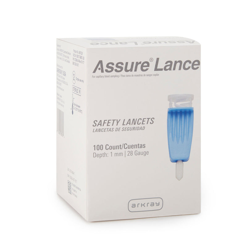Assure® Safety Lancet, 28 Gauge, 1.0 mm Depth, Light Blue
