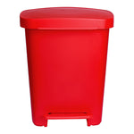McKesson Waste Can with Step-On Pedal, Plastic, Red, 15.16 x 14.37 x 18.9 Inch