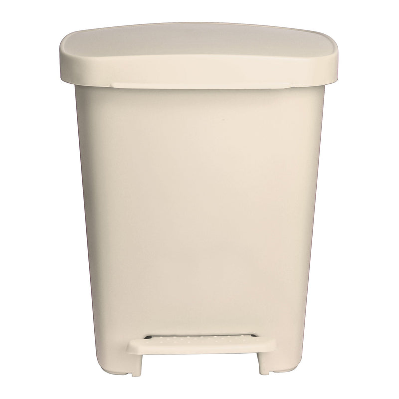 McKesson Waste Can with Step-On Pedal, Plastic, Beige, 15.16 x 14.37 x 18.9 Inch