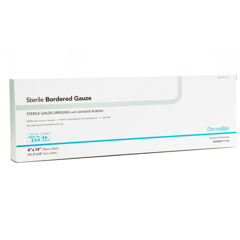 DermaRite® Sterile Gauze Adhesive Dressing, 4 x 14 inch