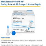 McKesson Prevent® HP Push Button Safety Lancet, 28 Gauge