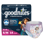Goodnites® Heavy Absorbency Nighttime Underwear, S/M for Girls 43 – 68 lbs.