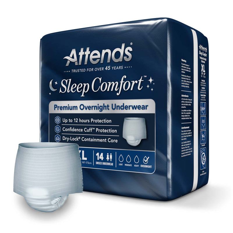 Attends® Sleep Comfort Premium Overnight Underwear, Extra Large, 58 – 68 Inches
