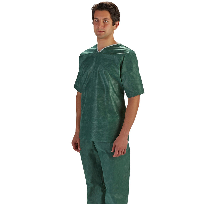 Graham Medical Short Sleeve Scrub Shirt, Green, X-Large